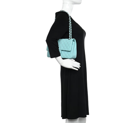 Chanel Lambskin Quilted Medium Double Flap Light Blue 2 of 12