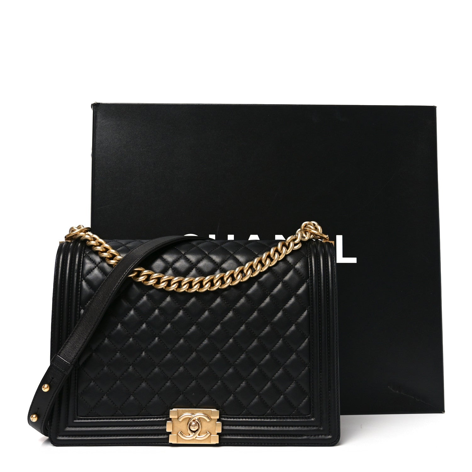 Chanel Lambskin Quilted Large Boy Flap Black 11 of 11