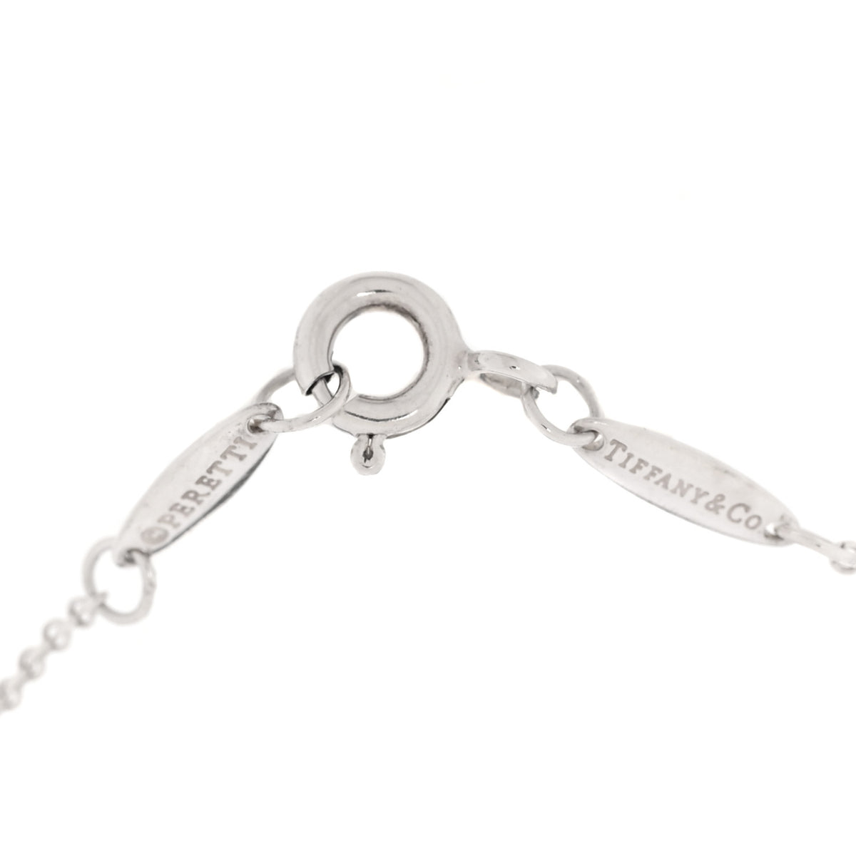 Tiffany Sterling Silver Diamond Elsa Peretti Diamonds by the Yard Open Heart Bracelet 3 of 4
