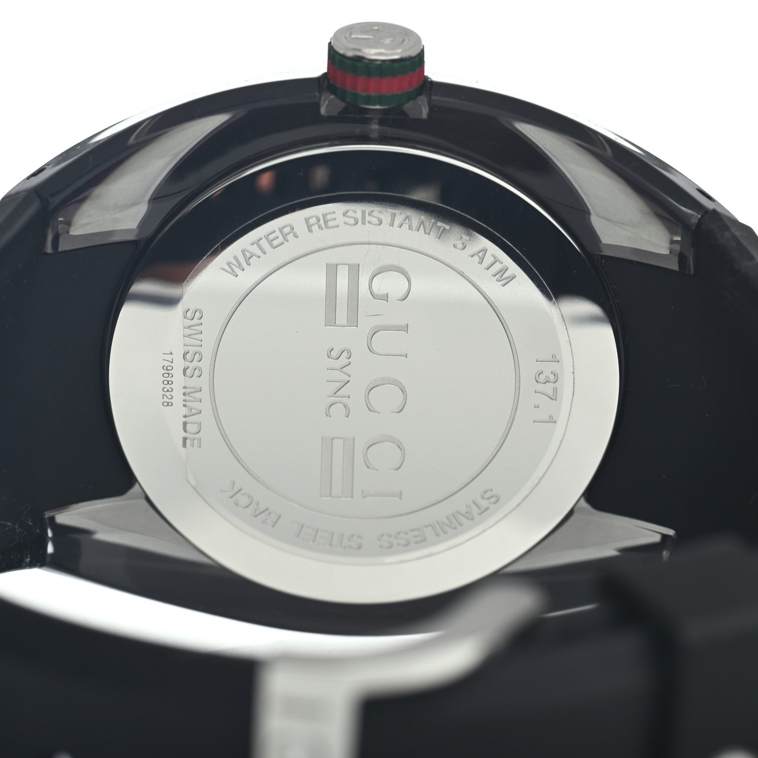 Gucci Stainless Steel Rubber 46mm Sync Web Quartz Watch Black 4 of 5