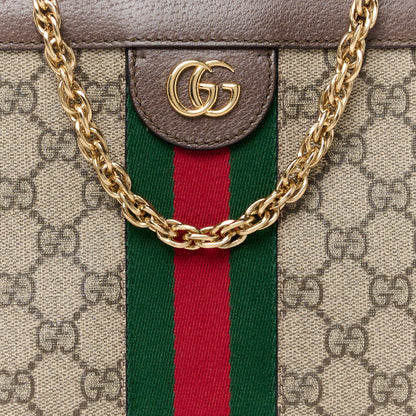 Gucci GG Supreme Monogram Web Small Ophidia Chain Shoulder Bag Brown 10 of 12