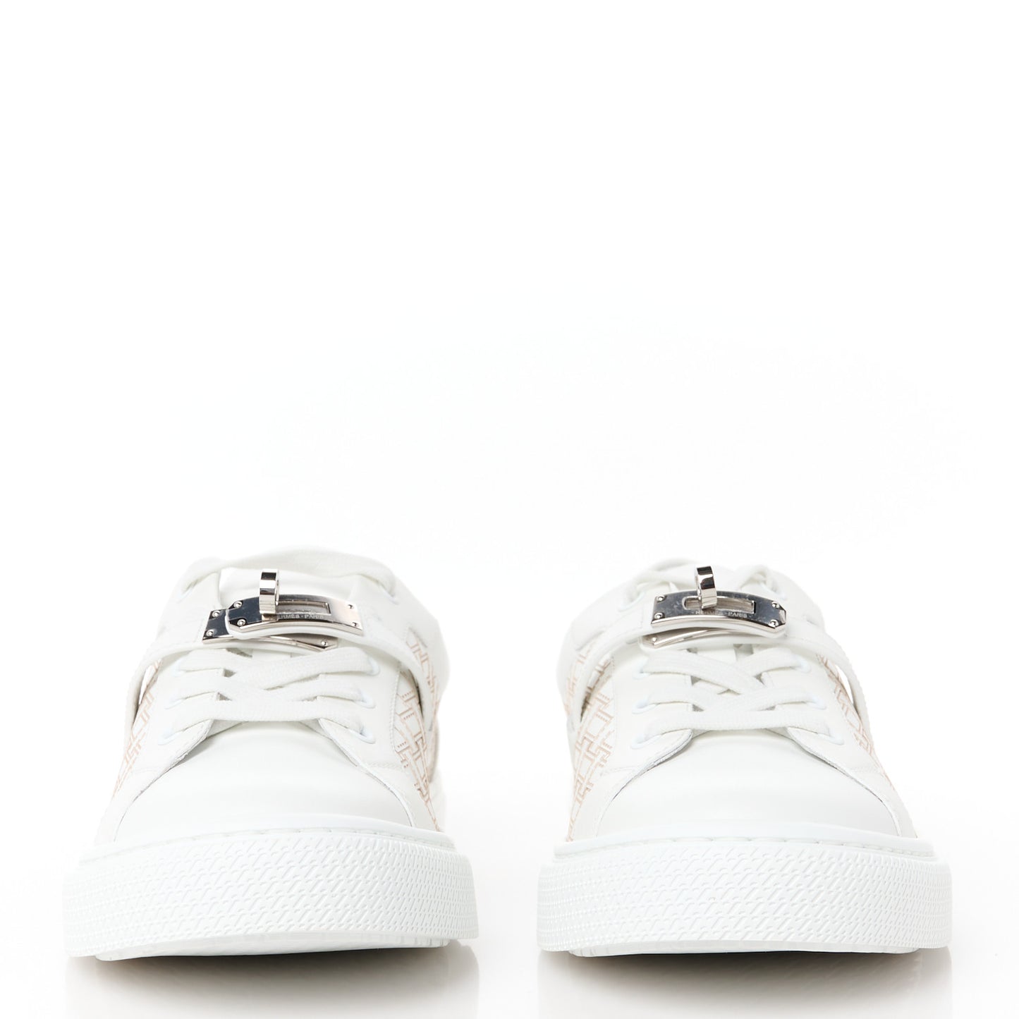 Calfskin Cross Woven Day Sneakers 40 White