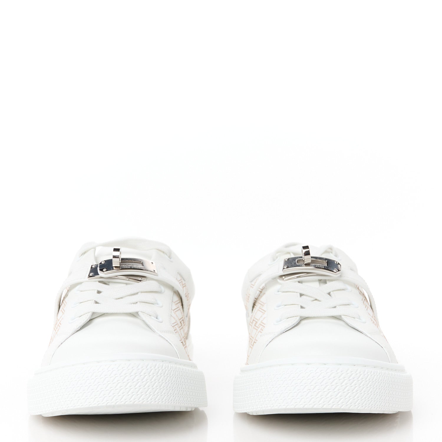 Hermes Calfskin Cross Woven Day Sneakers 40 White 2 of 9