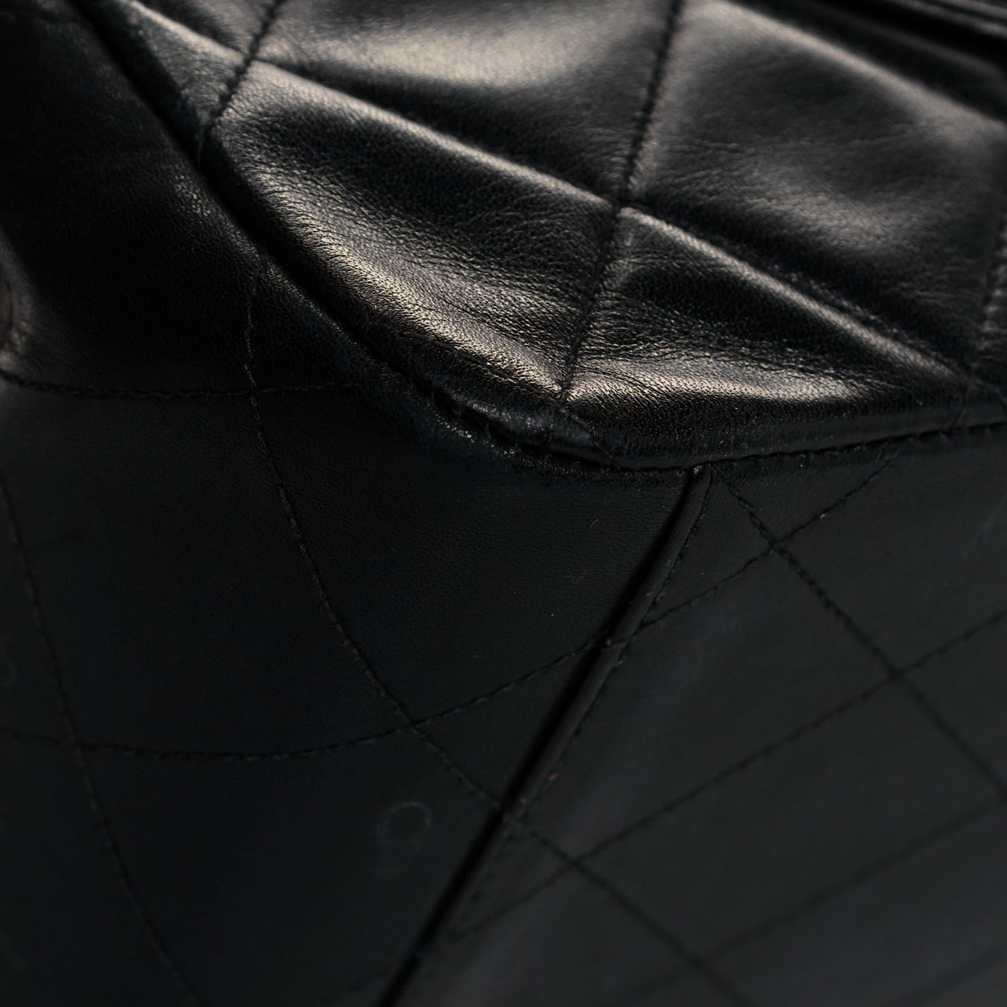 Lambskin Quilted XL Jumbo Single Flap Black