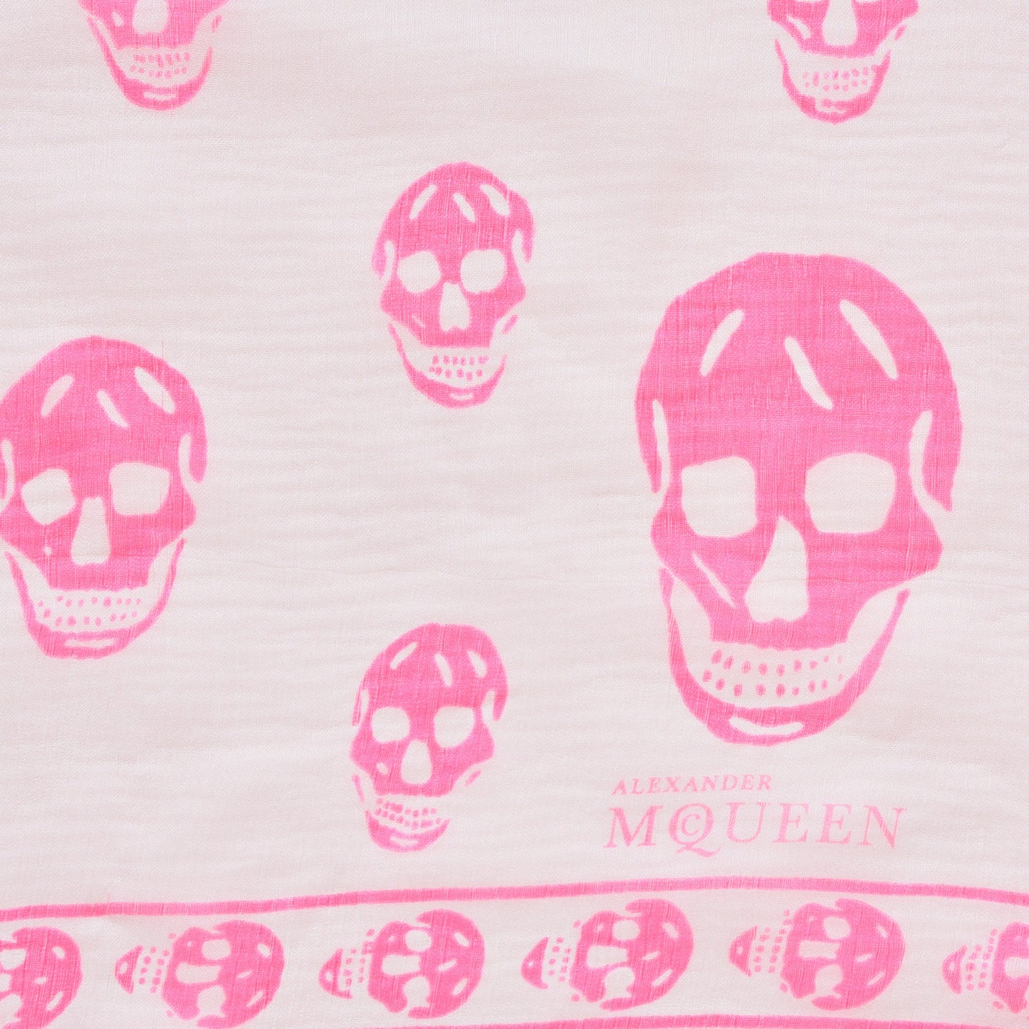 Silk Chiffon Skull Scarf Pink