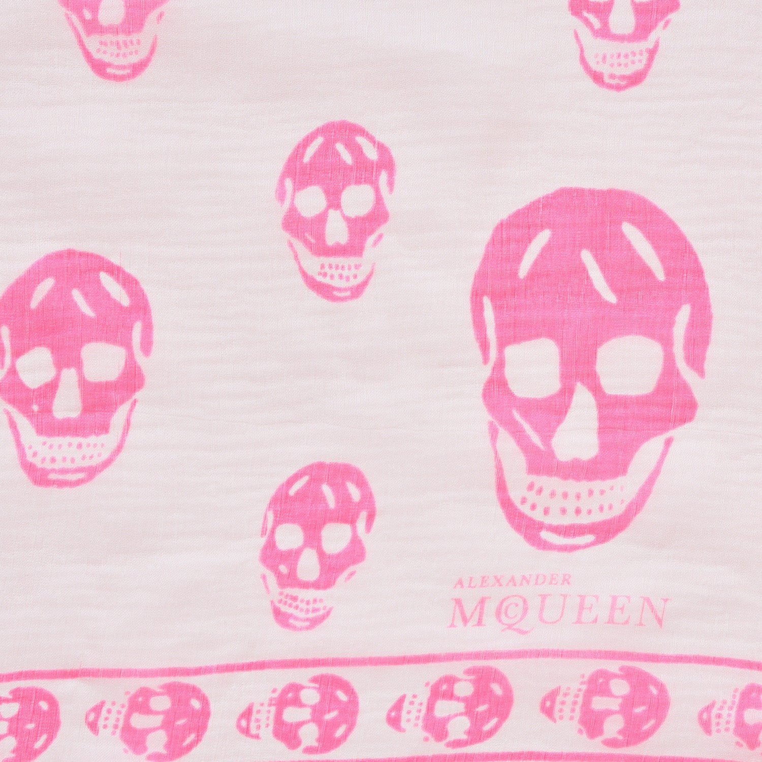 Alexander McQueen Silk Chiffon Skull Scarf Pink 3 of 4