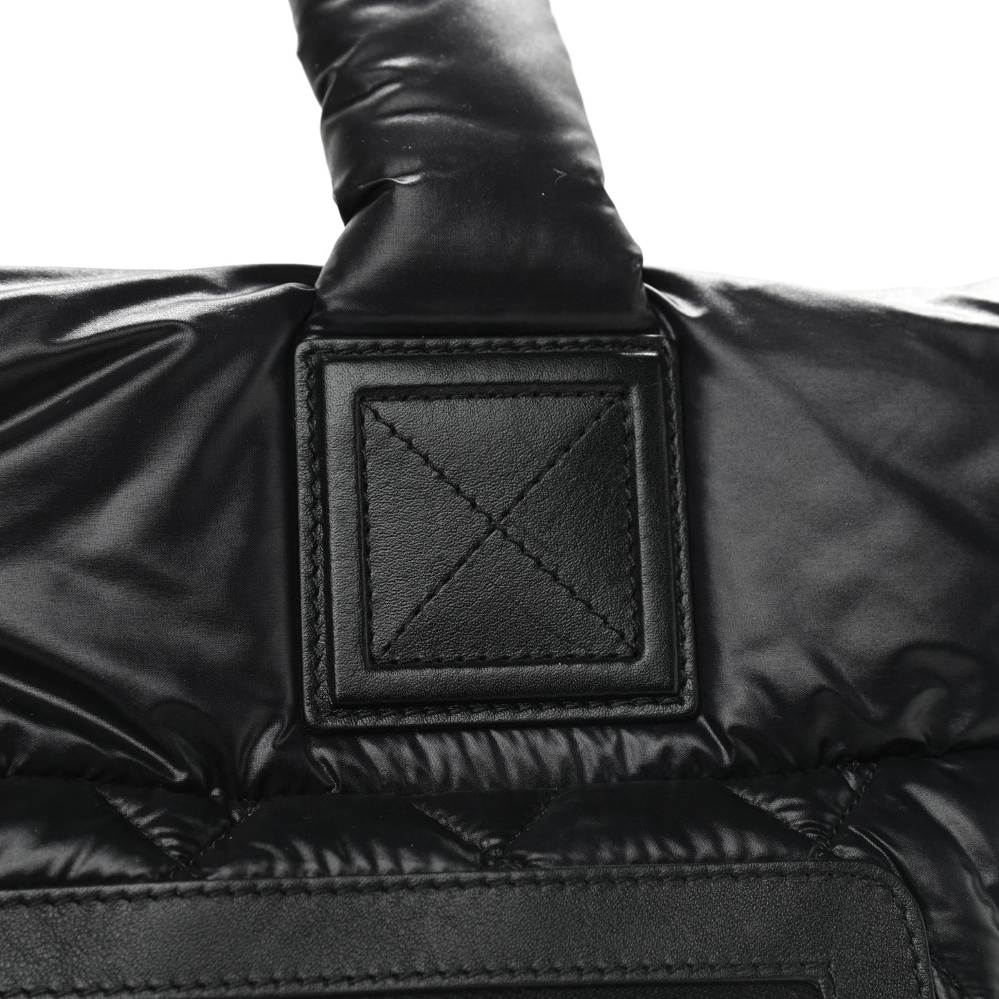 Nylon Quilted Large Coco Cocoon Tote Black