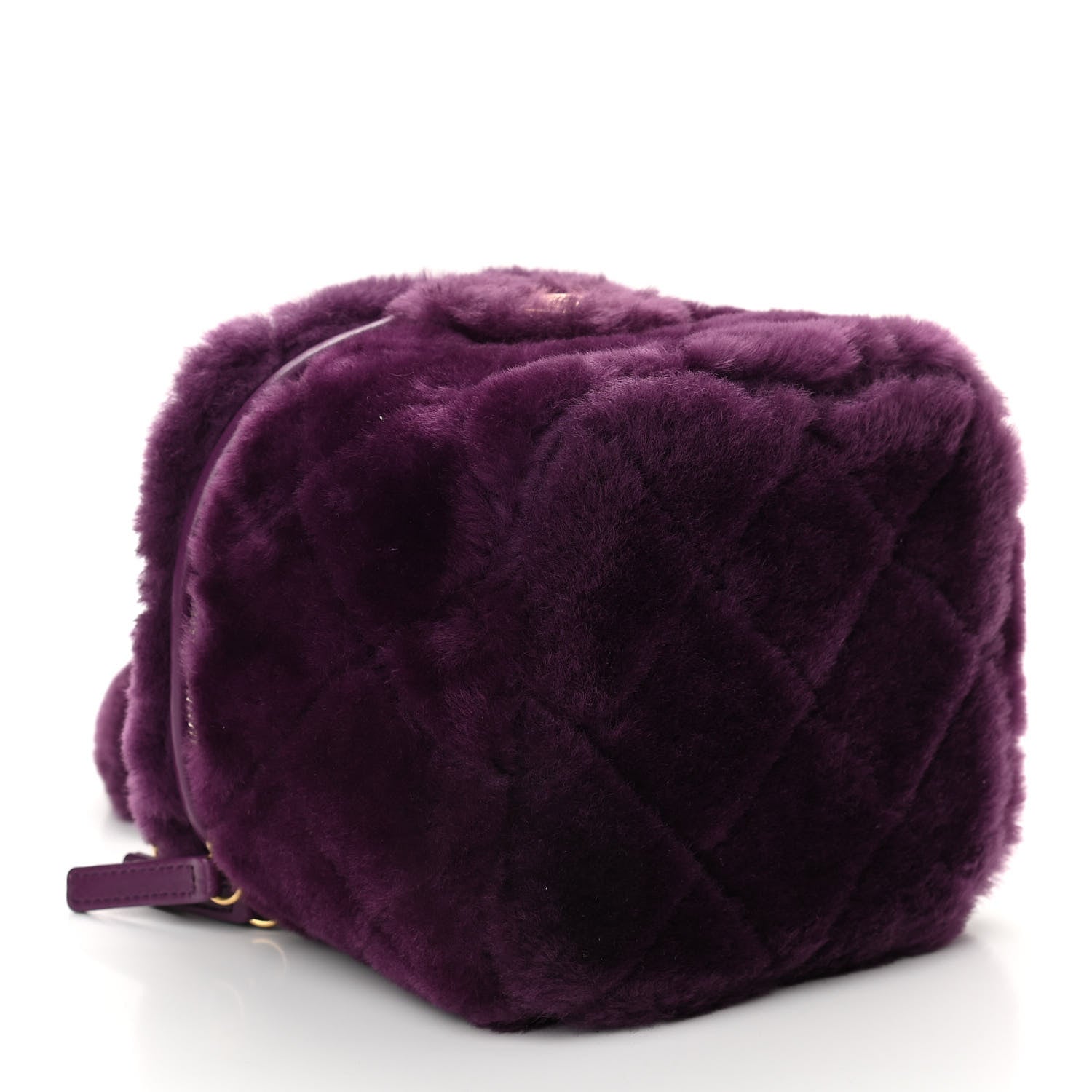 Chanel Shearling Lambskin Quilted Small Vanity Case Purple 4 of 11