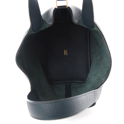 Hermes Taurillon Clemence Picotin Lock 18 PM Vert Cypress 5 of 11