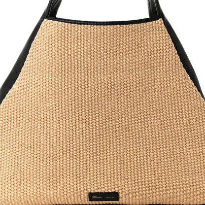 Khaite Palm Wax Ada Hobo Bag Natural Raffia Black 7 of 9