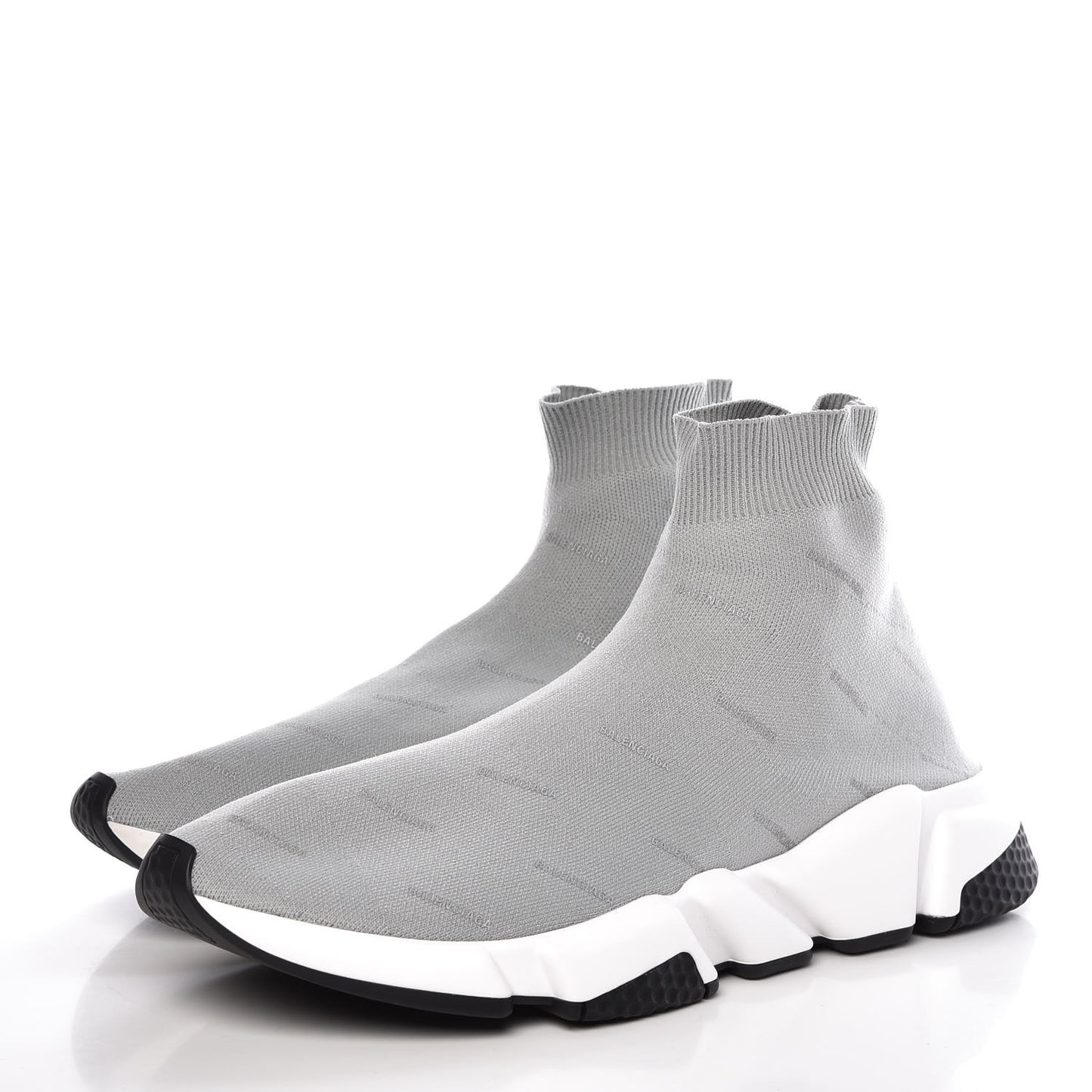 Neoprene Knit Allover Logo Mens Speed Sneakers 43 Grey