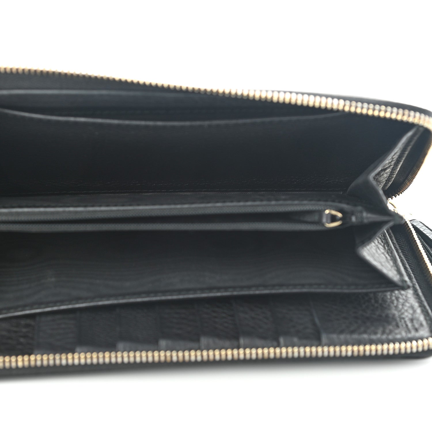 Gucci Pebbled Calfskin Soho Zip Around Wallet Black 6 of 9