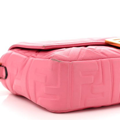 Fendi Nappa FF 1974 Embossed Baguette Rosa Fluo 9 of 12