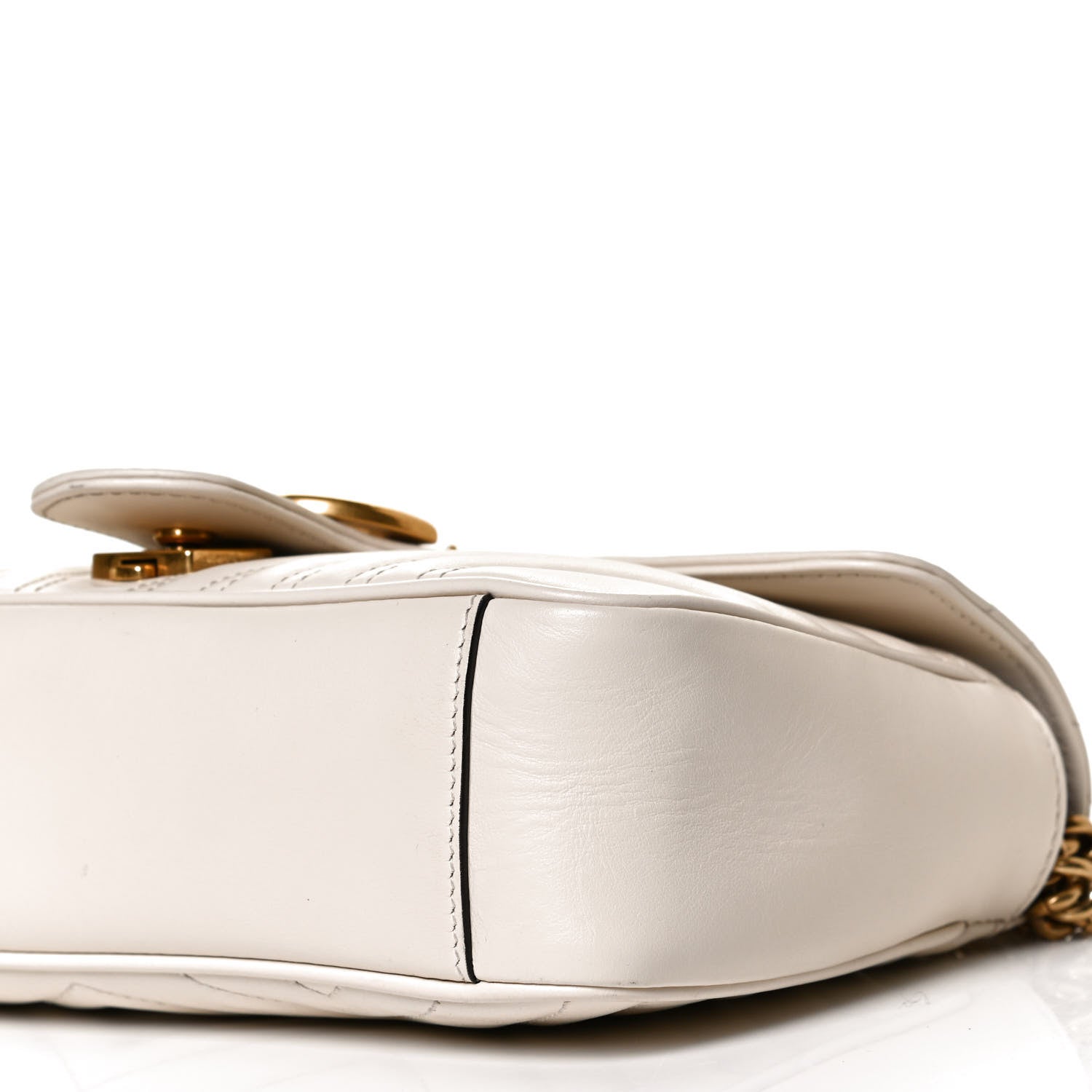 Gucci Calfskin Matelasse Small GG Marmont Shoulder Bag White 11 of 11