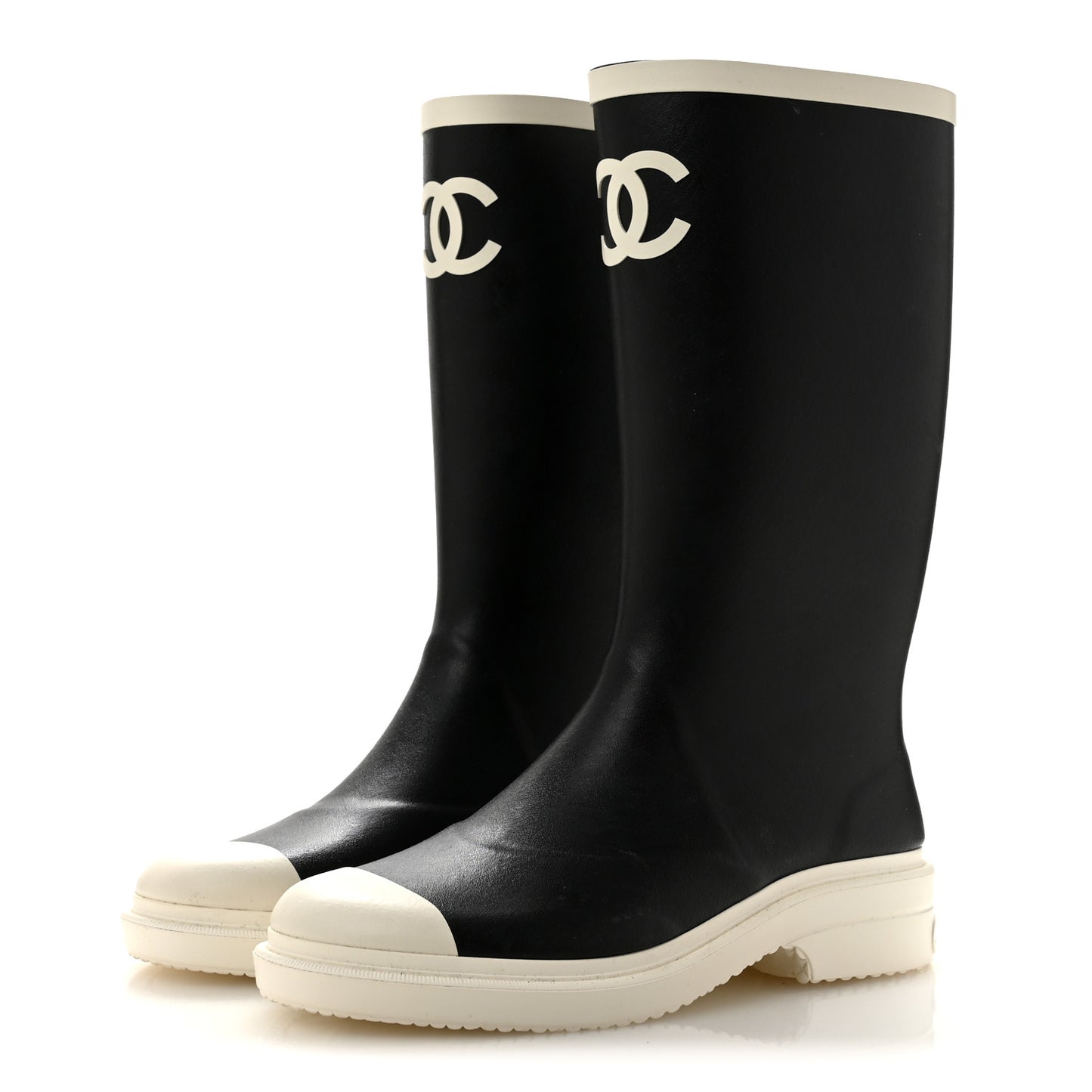 Caoutchouk CC High Boots 38 Black White