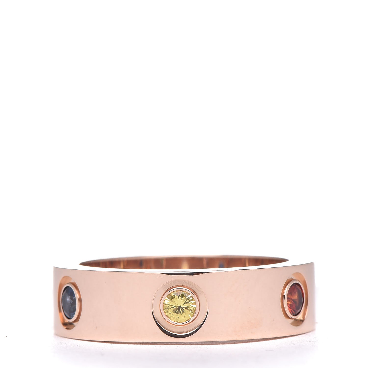 Cartier 18K Pink Gold Sapphire Garnet Amethyst 5.5mm LOVE Ring 52 6 3 of 7