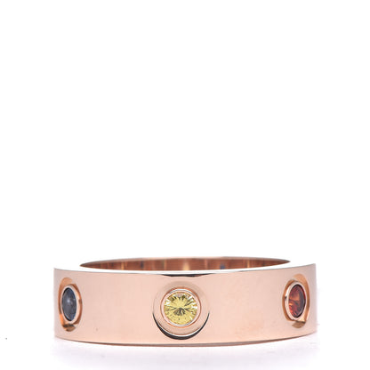 Cartier 18K Pink Gold Sapphire Garnet Amethyst 5.5mm LOVE Ring 52 6 3 of 7