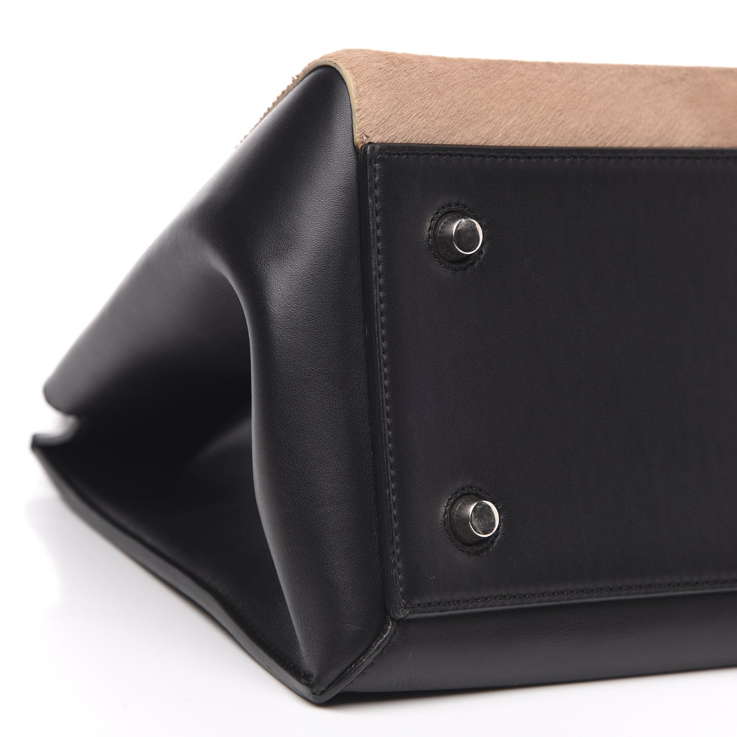 Pony Hair Calfskin Medium Edge Shoulder Bag Praline