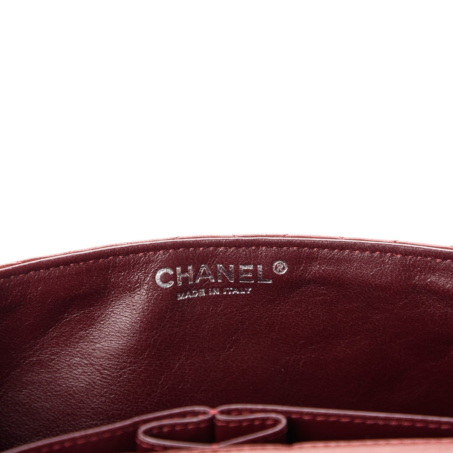 Lambskin Quilted East West Flap Dark Red