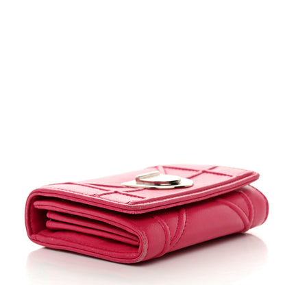 Christian Dior Calfskin Cannage Diorama Nomadene Wallet Fuchsia 4 of 18