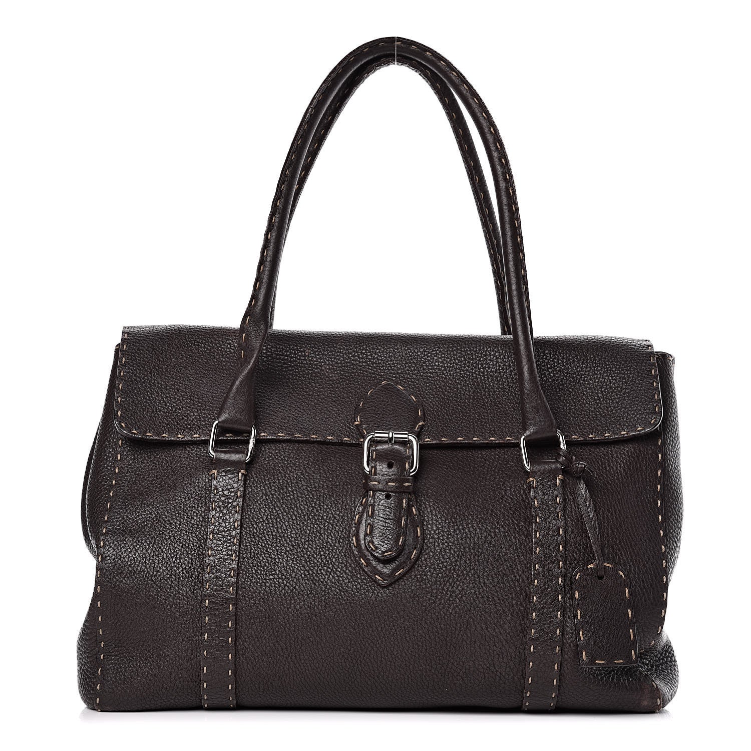 Fendi Cuoio Romano Selleria Large Linda Satchel Testa di Moro 1 of 13