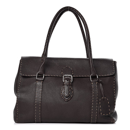 Fendi Cuoio Romano Selleria Large Linda Satchel Testa di Moro 1 of 13