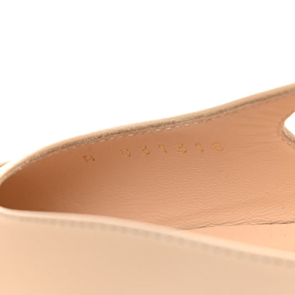 Chanel Lambskin Cap Toe CC Slingback Pump 37.5 Beige Dark Beige 8 of 9