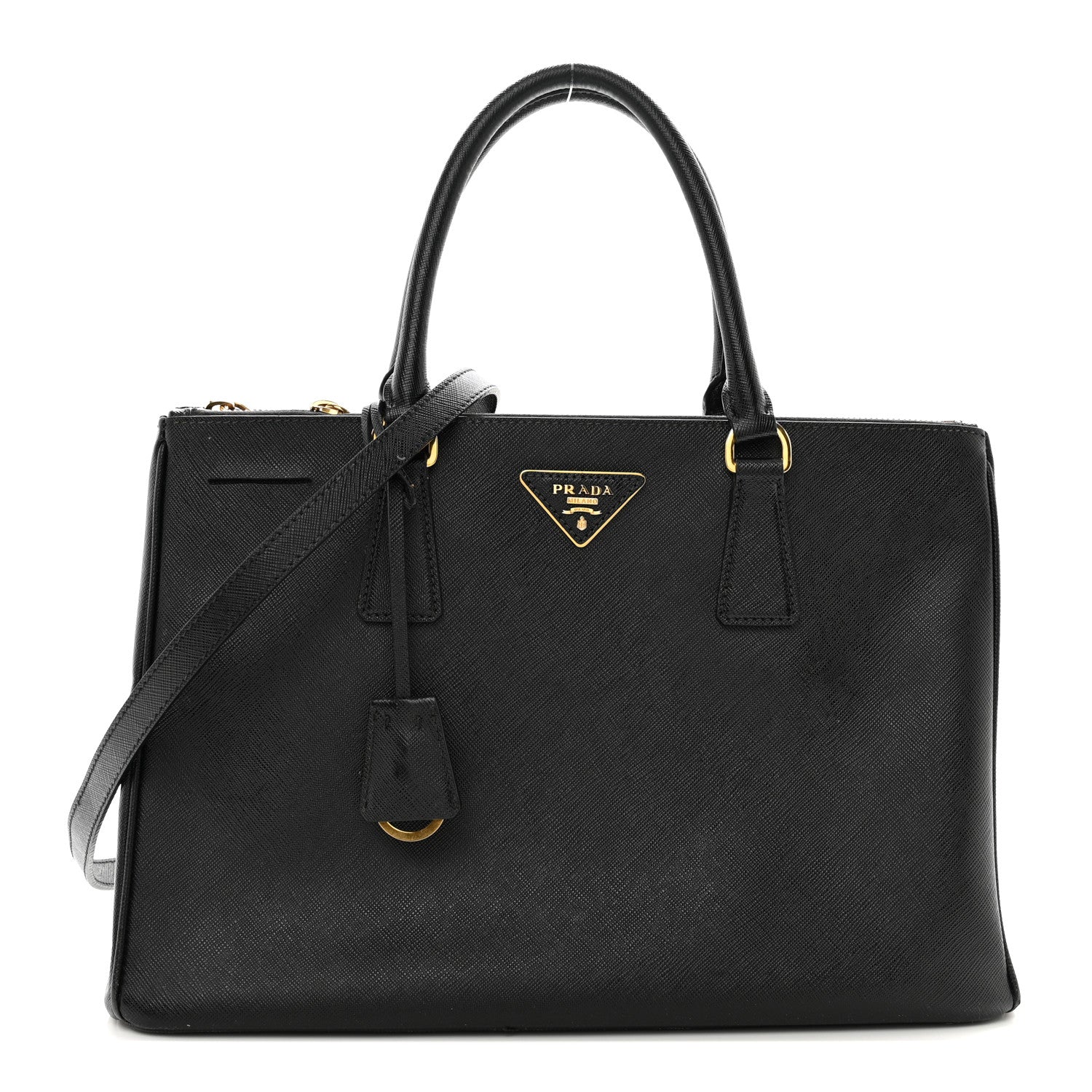Prada Saffiano Lux Medium Double Zip Tote Black 1 of 21