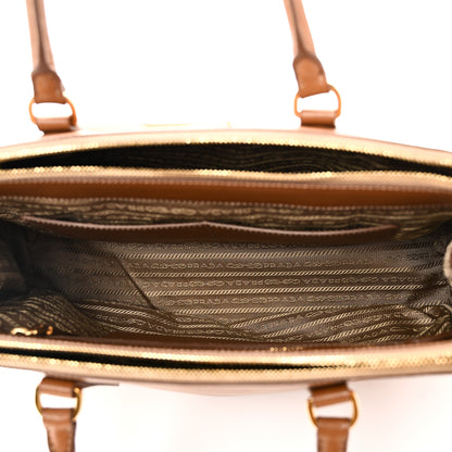 Prada Saffiano Lux Galleria Front Pocket Tote Caramel 5 of 11