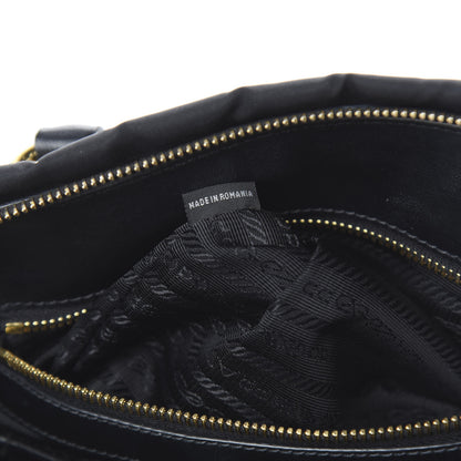 Prada Tessuto Nylon Soft Calfskin Shopping Satchel Black 8 of 12