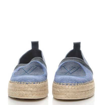 Louis Vuitton Canvas Blue Shore Espadrille Flats 40 Marine 2 of 9