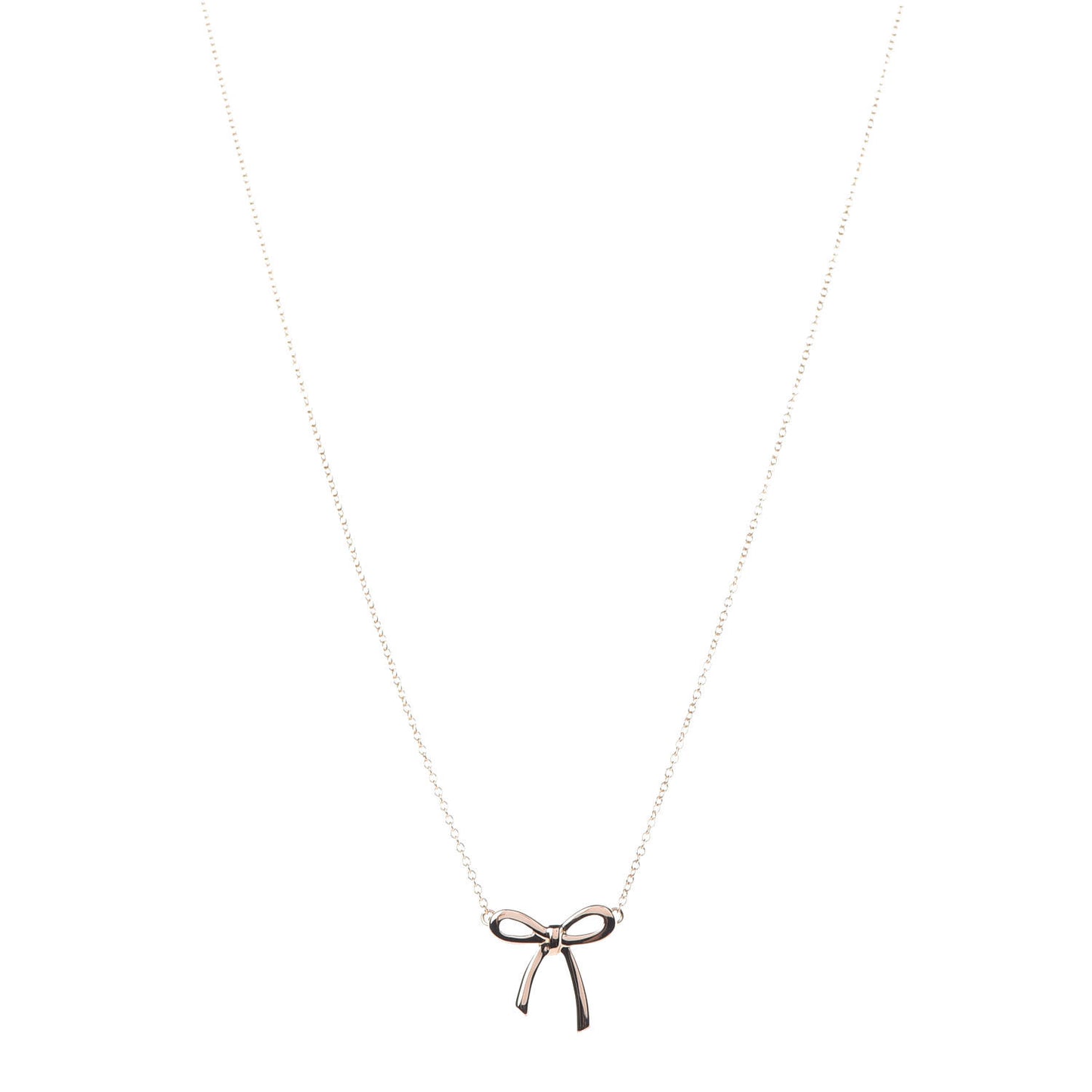 18K Yellow Gold Mini Bow Pendant Necklace