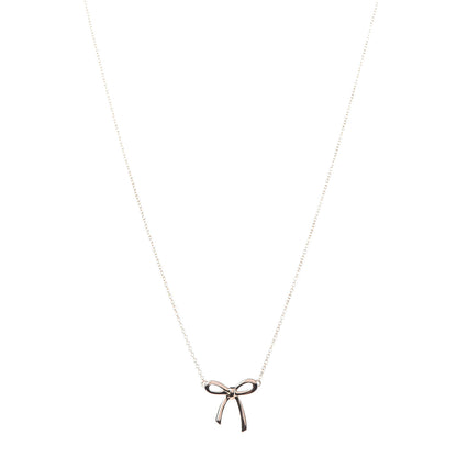 Tiffany 18K Yellow Gold Mini Bow Pendant Necklace 1 of 7
