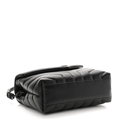 Saint Laurent Calfskin Y Quilted Monogram Toy Loulou Crossbody Bag Black 3 of 10