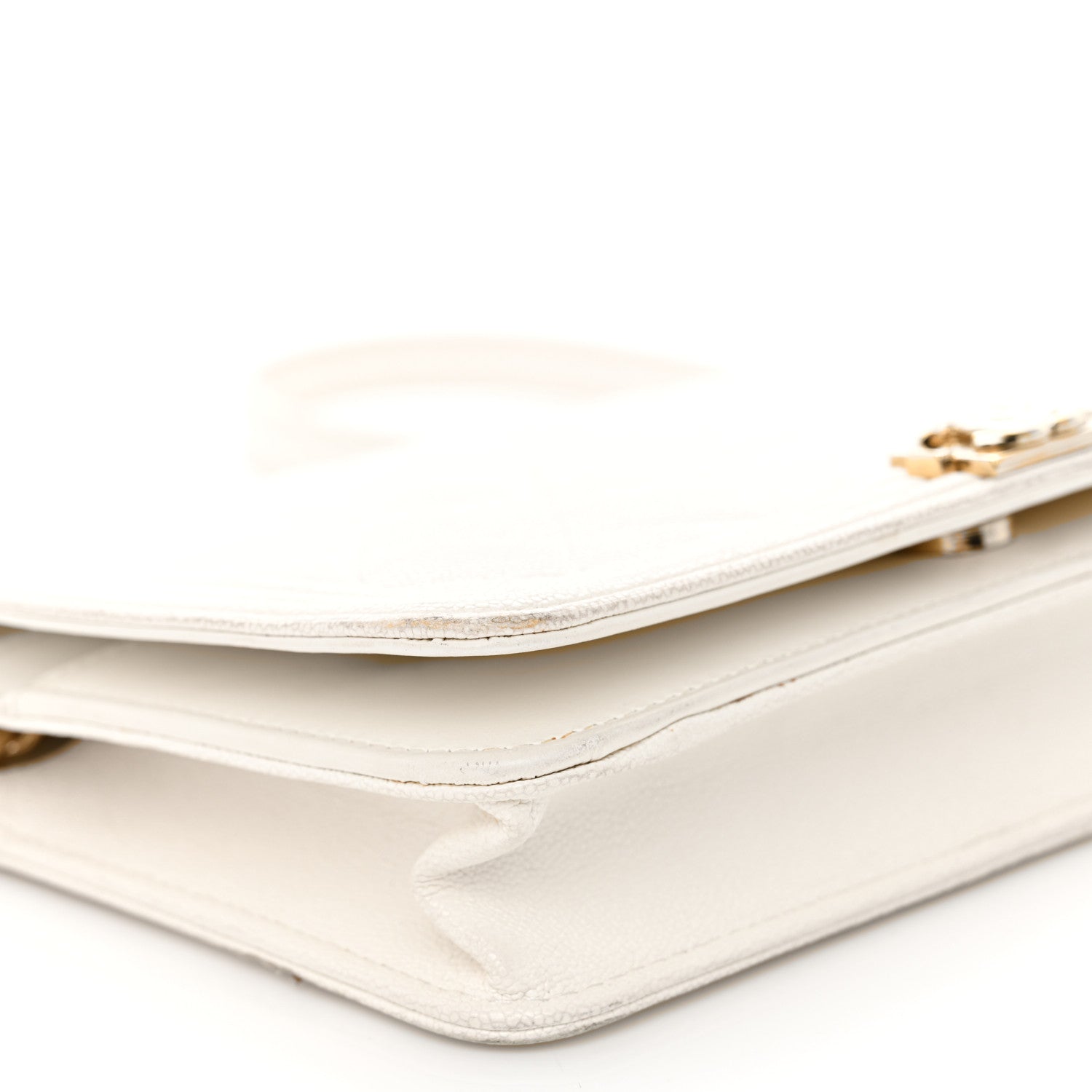 Chanel Caviar Quilted Boy Wallet On Chain WOC White 10 of 14