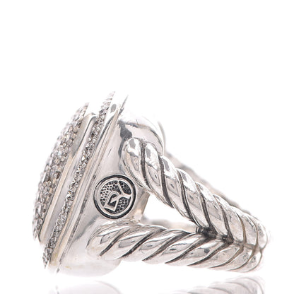 David Yurman Sterling Silver Diamond 17mm Albion Pave Ring 51 5.75 5 of 7