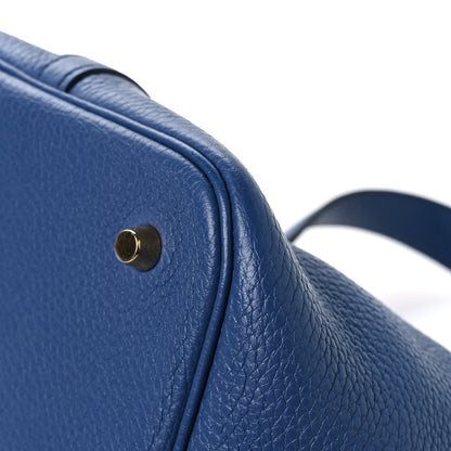 Hermes Taurillon Clemence Picotin Lock 22 MM Deep Bleu 12 of 12