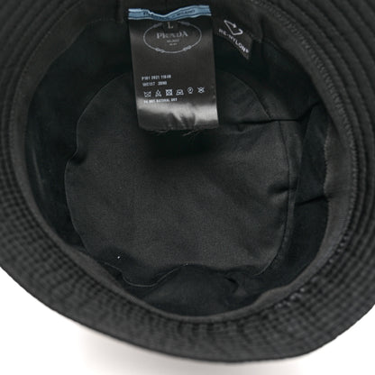 Prada Re-Nylon Metal Triangle Logo Womens Bucket Hat L Black 7 of 10