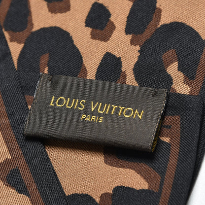 Louis Vuitton Silk Leopard Bandeau Scarf Marron 3 of 4