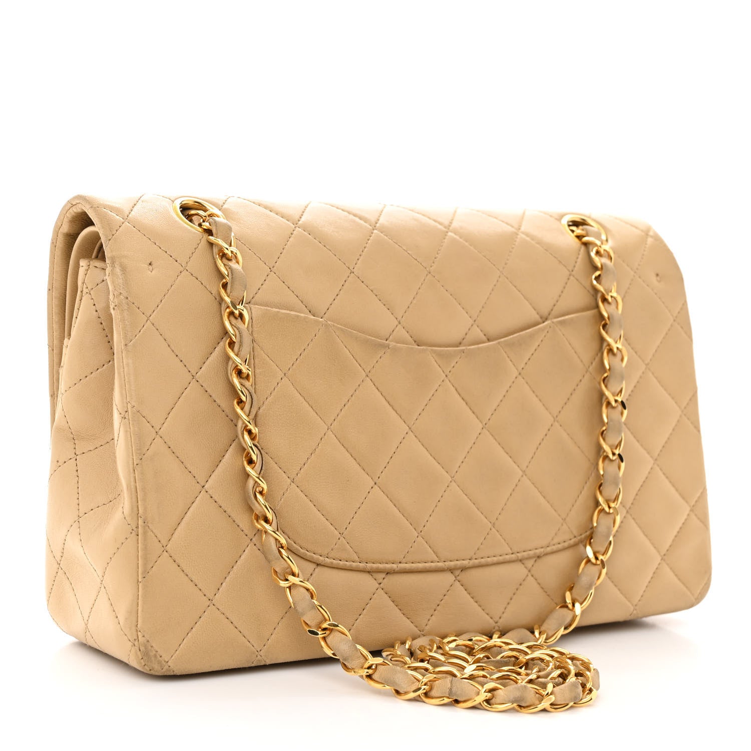 Chanel Lambskin Quilted Medium Double Flap Beige 3 of 14