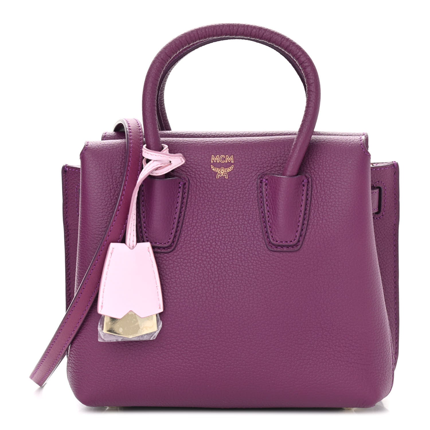 MCM Grained Calfskin Mini Milla Tote Purple 1 of 11