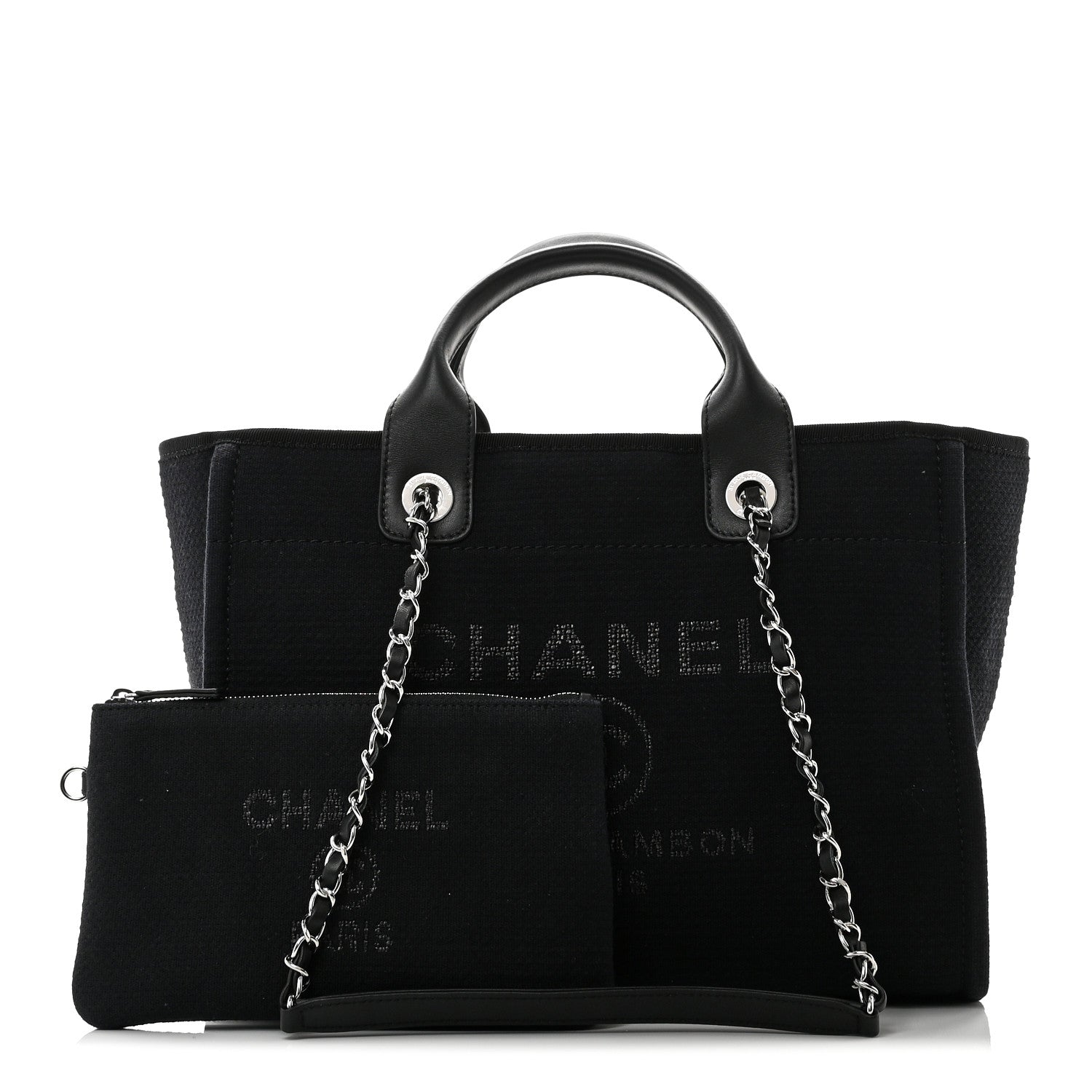 Chanel Mixed Fibers Small Deauville Tote Black 3 of 10