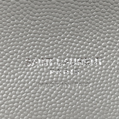 Saint Laurent Grain De Poudre Textured Mixed Matelasse Triquilt Monogram Clutch Storm 5 of 8