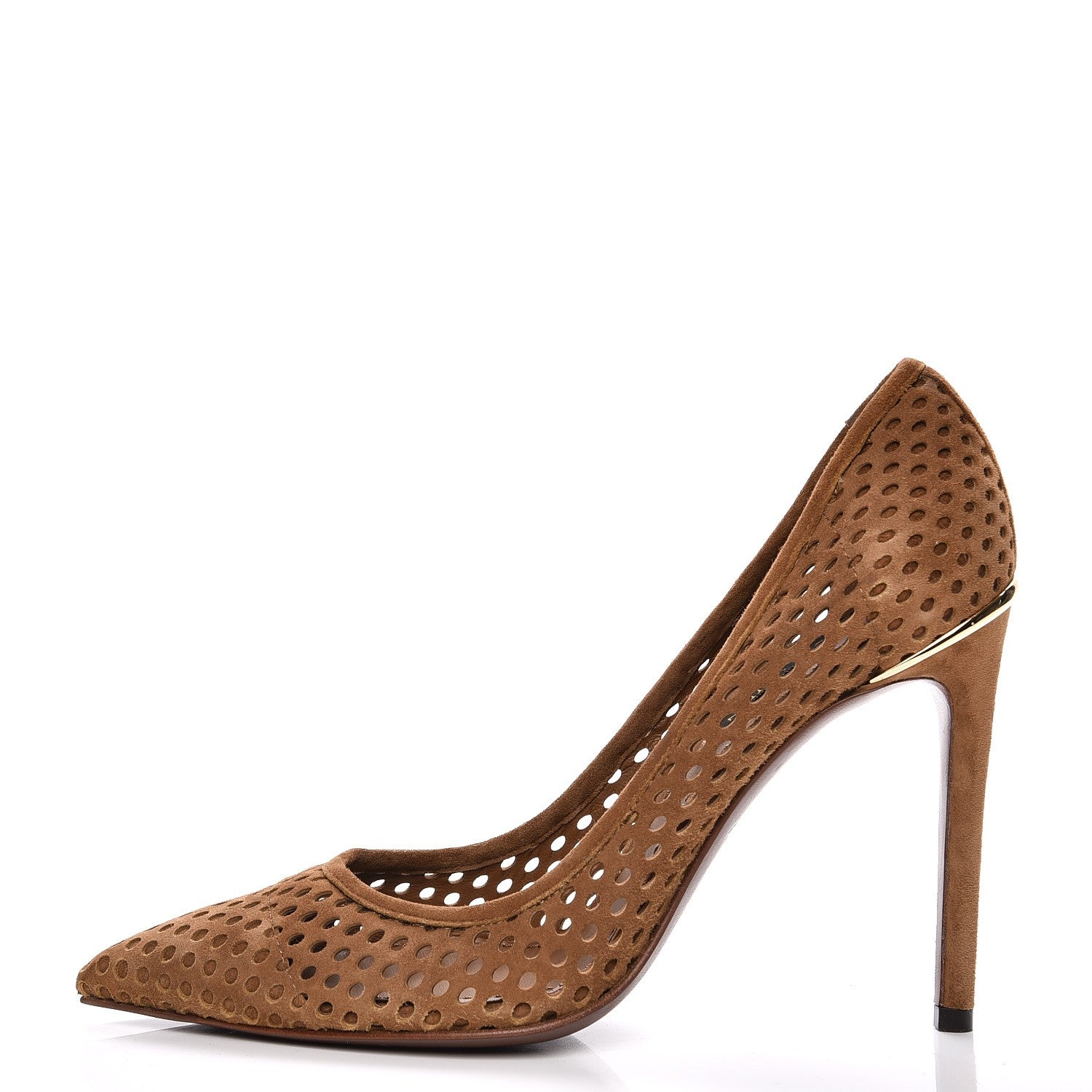 Louis Vuitton Suede Perforated Eyeline Pumps 37 Brown 1 of 10