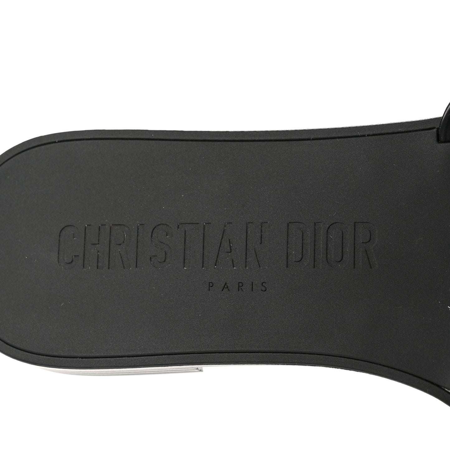 Matte Calfskin Pearl Dio(r)evolution Slide Sandals 38 Black