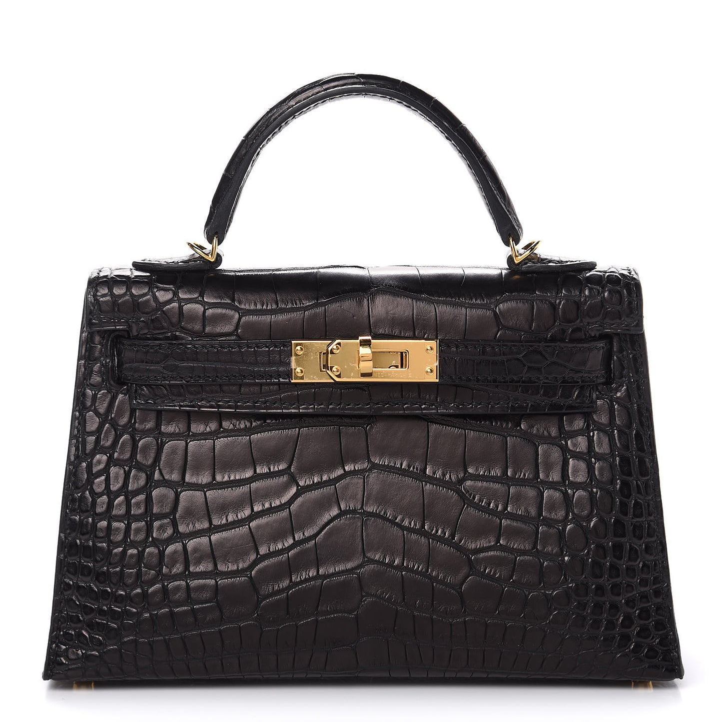 Matte Alligator Mini Kelly Sellier 20 Black