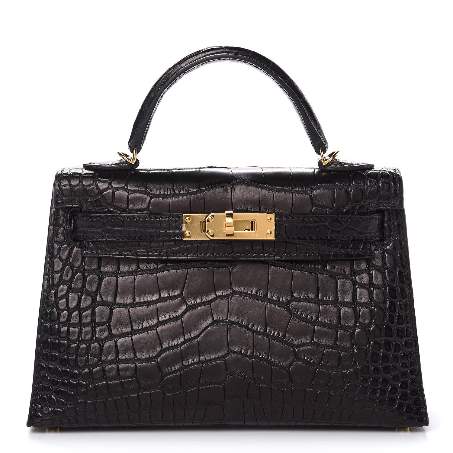 Hermes Matte Alligator Mini Kelly Sellier 20 Black 1 of 39