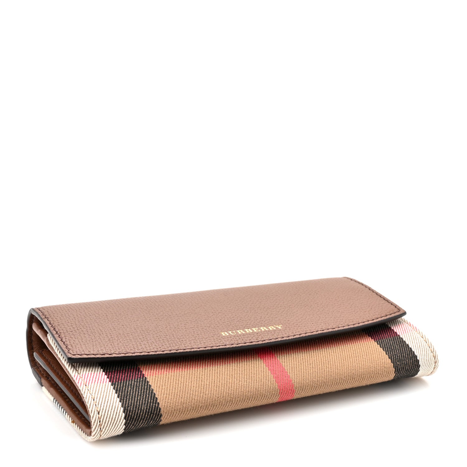 Burberry Grainy Calfskin House Check Continental Wallet Tan 4 of 7