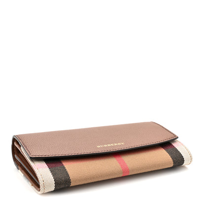 Burberry Grainy Calfskin House Check Continental Wallet Tan 4 of 7