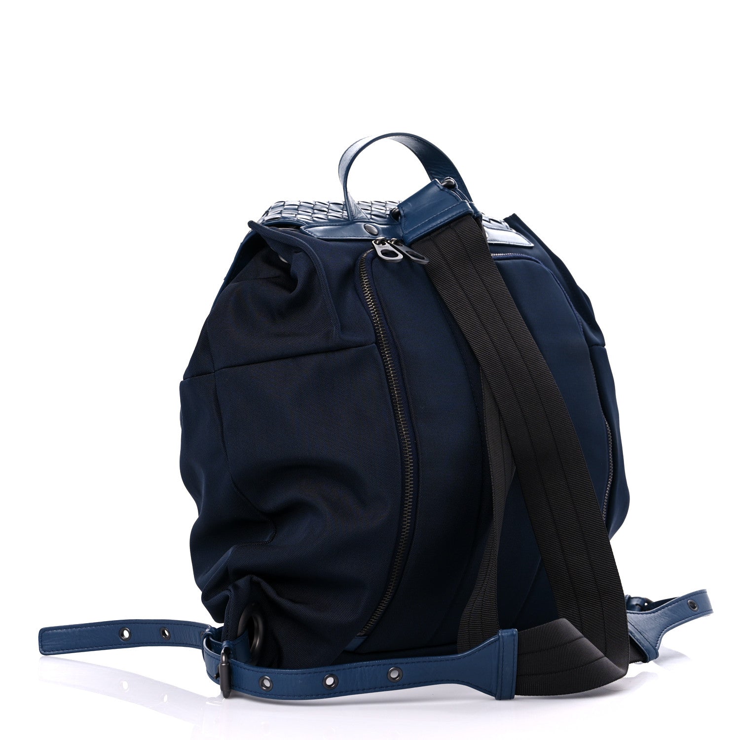 Bottega Veneta Nylon Intrecciato Backpack Blue 3 of 10